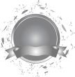Grey button with banner