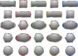 Grey metal buttons