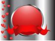 Red button with hearts
