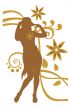 girl and bronze flower pattern