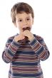 child eating chocolate