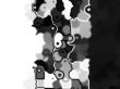 Black and white abstract  cells