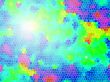 Colourful tiles with lens flare
