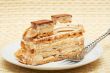 Piece of caramel meringue cake