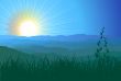 mountains, grass and sunlight / vector