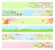 Spring floral website banners / vector