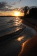 River coast on a sunset.