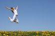 Young woman in a beautiful jump