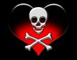 Metallic Skull on Heart