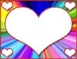 Heart Frame with Rainbow Background