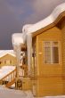 Large icicles on Townhouses after heavy snowstorm