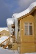 Large icicles on Townhouses after heavy snowstorm
