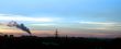 panorama of the city on sundown