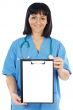 Lady doctor whit clipboard