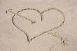 Heart drawn on sand