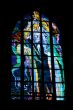 multi colored stained glass window