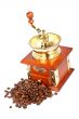 Vintage grinder and coffee beans