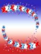 Red, White and Blue Stars on Gradient Background