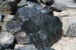 Obsidian boulders from lava flow