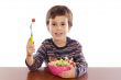 Child eating salad