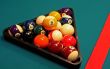 Close-up shot of pool table