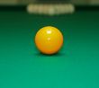 A pool table set up for a game