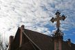 christian cross on the cloudy background
