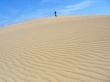 man on dunes. desert landscape