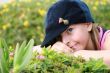 happy little girl with hat