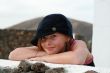 happy little girl with hat