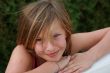 happy little girl with hat