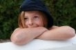 happy little girl with hat