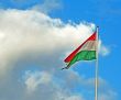 flag at the cloudy sky background