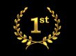 Gold symbol of the victory (first place) 3D rendering