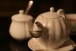 teaport on table and dark background