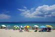 beach with colorful umbrellas