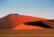 Giant sand dunes in desert