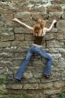 Beautiful girl climbing