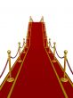 Red carpet path on a ladder. 3D image.