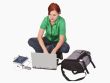 Teenager with laptop