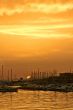Sunset in port of Santa Pola