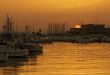 Sunset in port of Santa Pola