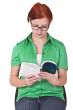 Redheaded girl reading