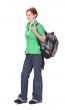 Redheaded girl backpacker