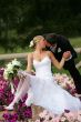 Beautiful newlyweds kissing