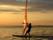 Silhouette of a wind-surfer on waves of a gulf 2