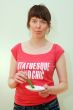 girl eating leek