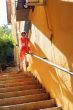 girl rolling down