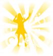Girl and yellow beams