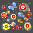 Black flowers background